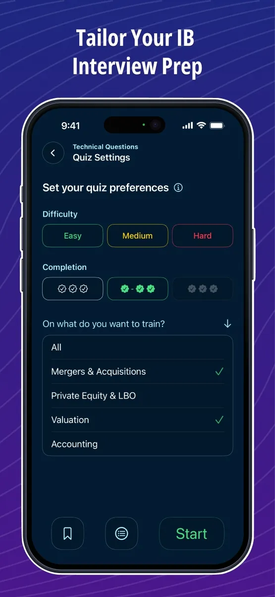 Personalized Interview Prep Settings